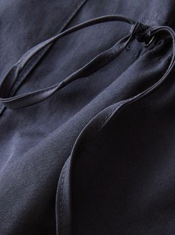 100% Natural Fabric Solid Color Windbreaker Long Sleeve Coat In One-Size