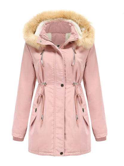 Women's Coat Daily Lamb wool Fall Winter Regular Midi Length Coat Solid Color Oversized Coat