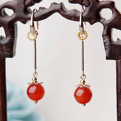 Onyx Antique Simple Earrings