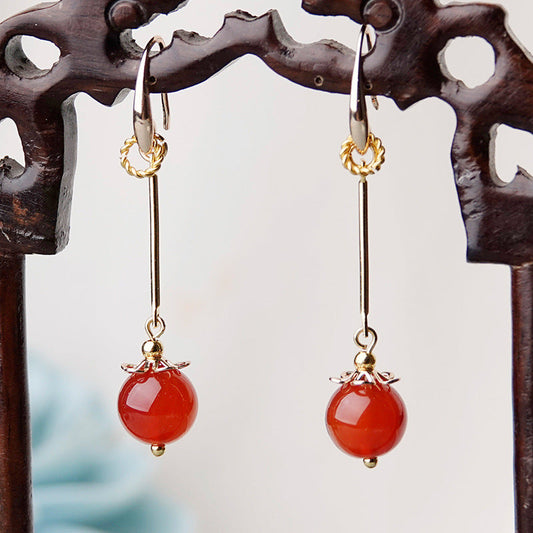 Onyx Antique Simple Earrings