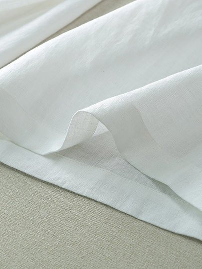 Loose Linen High Waist Solid Bowknot Wide Leg Pants