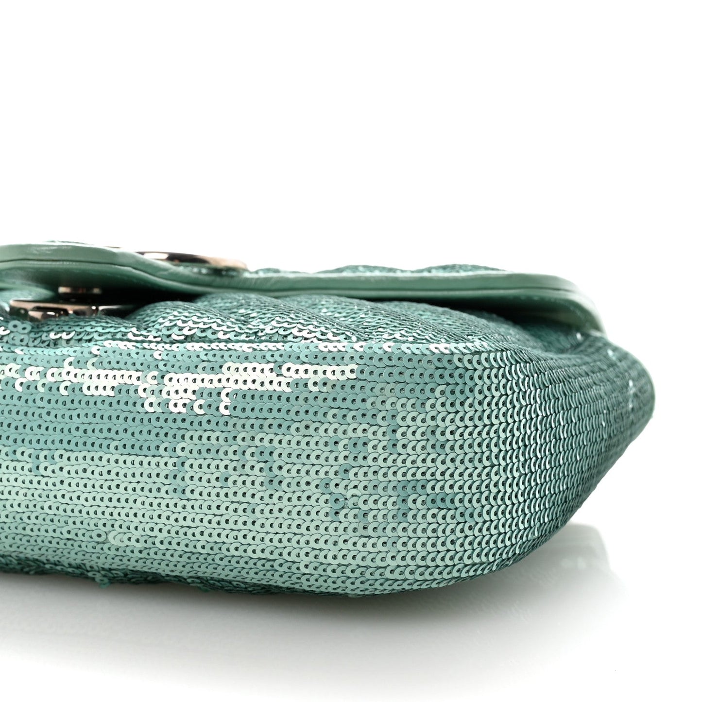 Sequin Matelasse Small GG Marmont Shoulder Bag Water Green Verde Chiaro Light Water Green