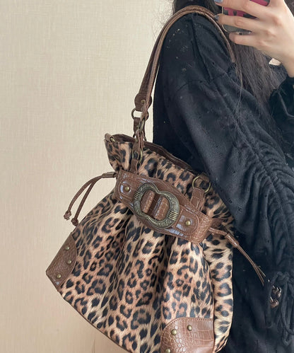 Beautiful Rose Drawstring Faux Leather Pouch Bag