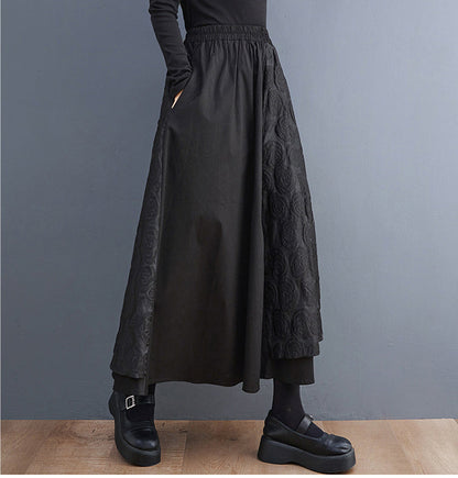 Loose Plus Size Stitching Design Skirt