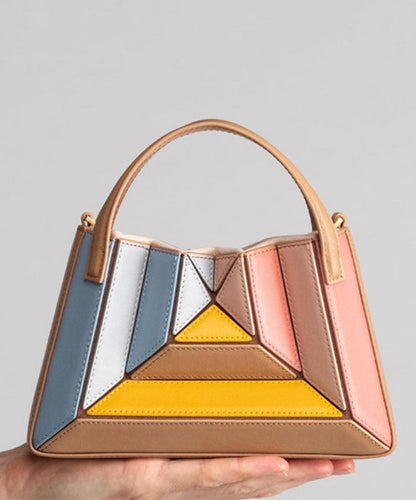 Casual Colorblock Striped Drawstring Faux Leather Versatile CrossBody Bag