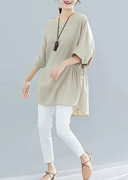 Loose Batwing Sleeve cotton Blouse Inspiration nude shirts summer
