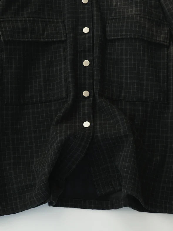 Vintage Loose Plaid Print Single Breasted Coat