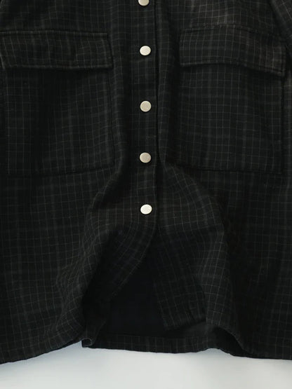 Vintage Loose Plaid Print Single Breasted Coat