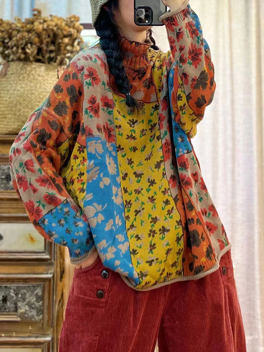 Autumn Print Casual Long Sleeve Women Sweaters