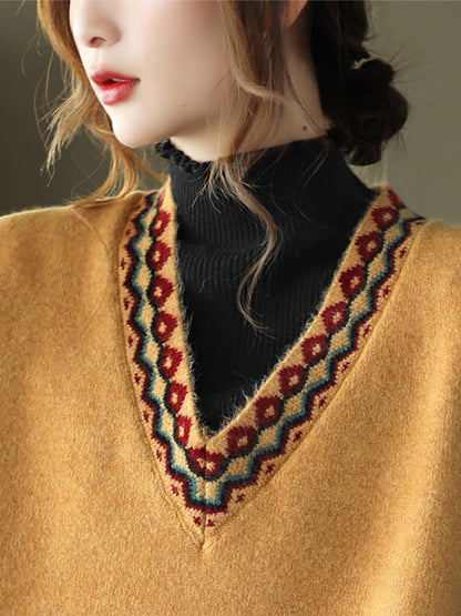 Winter Women Knitted Vest Sleeveless Sweater
