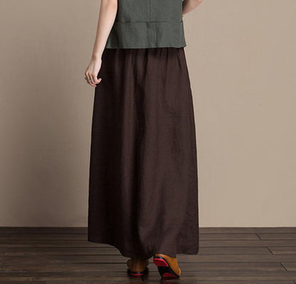 Cozy Linen New Loose Simple Skirt