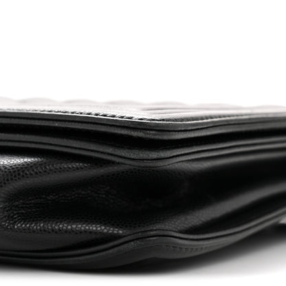 Caviar Quilted Large Boy Flap Black