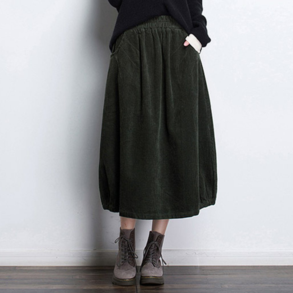 Cozy Autumn Winter Casual A Word Corduroy Skirt