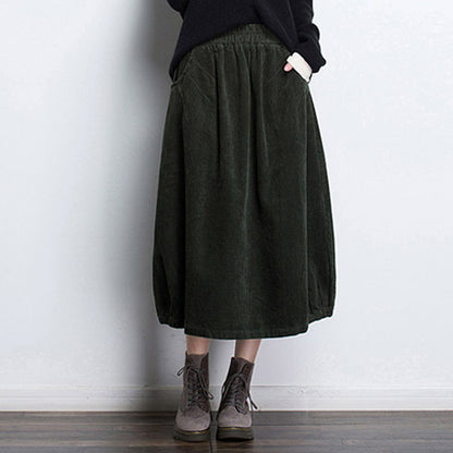 Cozy Autumn Winter Casual A Word Corduroy Skirt