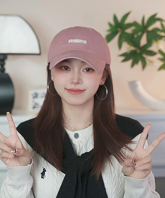 Simple Letter Pink Embroidered Baseball Cap Hat