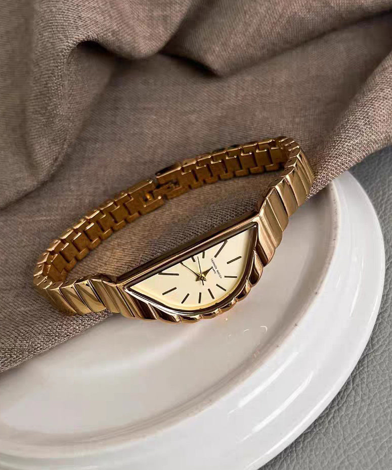 Original Design Gold Stainless Steel Alloy Half-Moon Watches