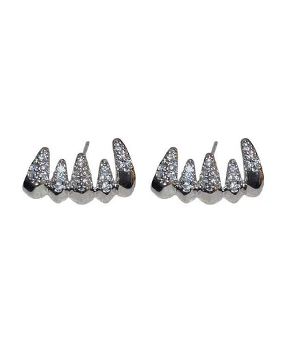 Beautiful Silver Zircon Stylish Stud Earrings
