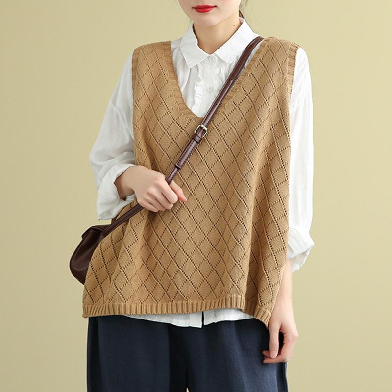 Women's Retro Loose Knitted Sweater Vest