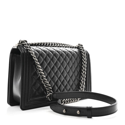 Caviar Quilted New Medium Boy Flap Black