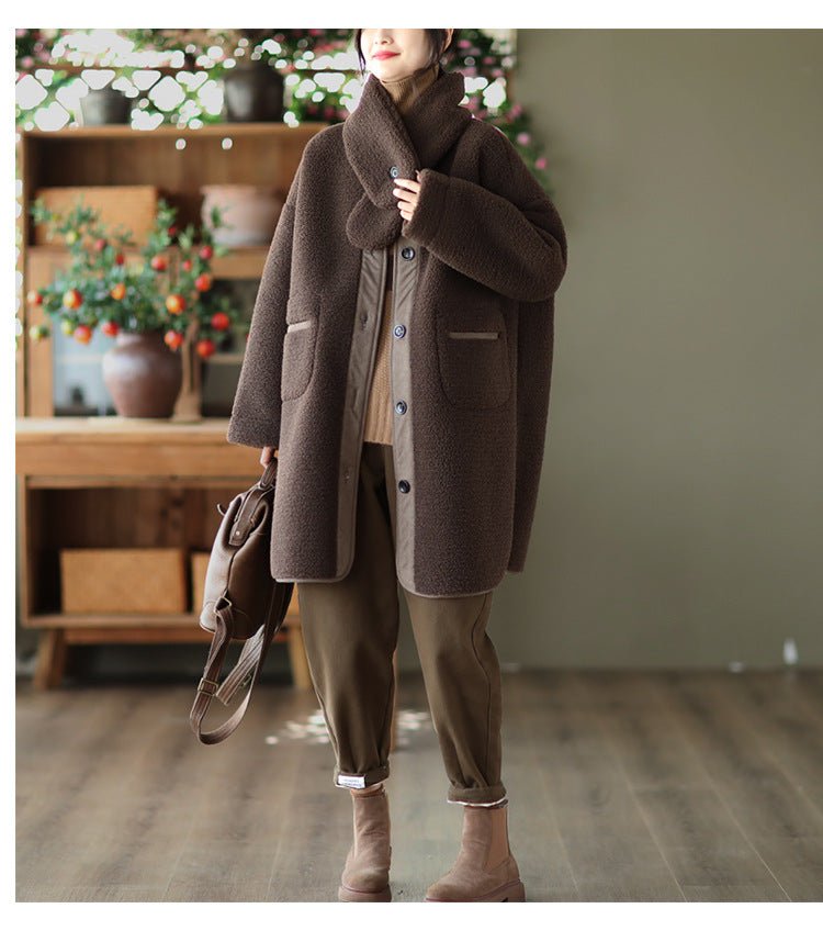 Fashion Mid-Length Sherpa Thermal Jacket
