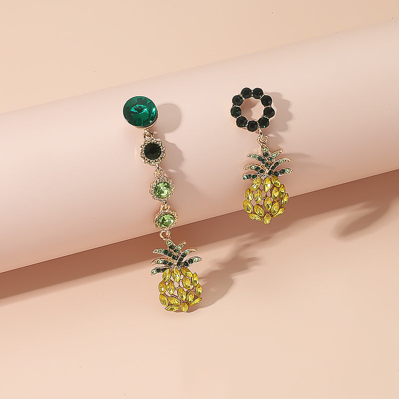 Fashion Statement Pineapple Asymmetric Earrings
