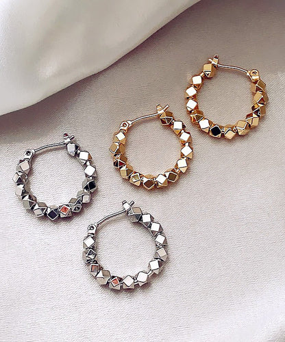 Original Design Gold Copper Overgild Broken Silver Hoop Earrings