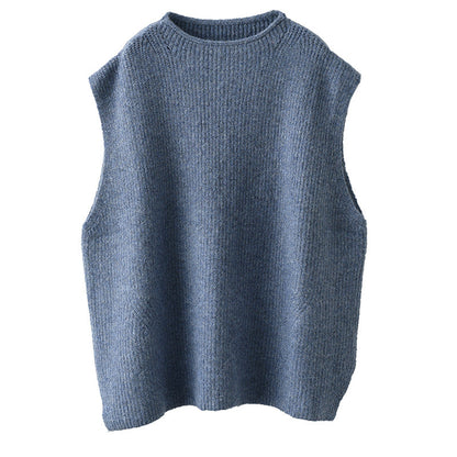 Temperament Loose Sleeveless Pullover Vest Literary Solid Color Vest