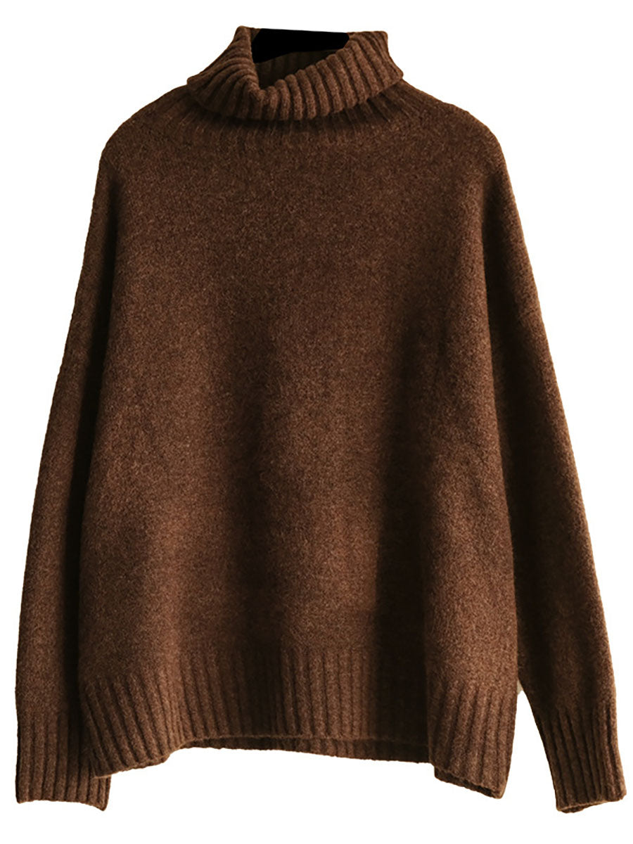 Women Winter Casual Soft Knitted Solid Loose Sweater