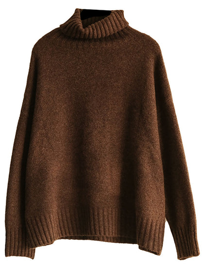 Women Winter Casual Soft Knitted Solid Loose Sweater