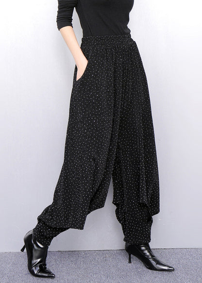Luxury Minimalism Lantern Pants With Textured Gold Pattern