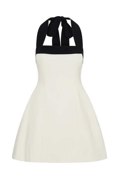 Cara Contrast Suiting Mini Dress - Black/White