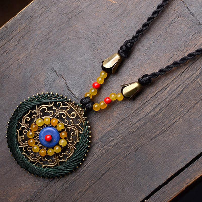 Handmade Ethnic Style Necklace Agate Chain