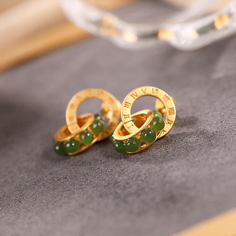 Women Retro Silver Simple Letter Ear Studs(2 Pieces)