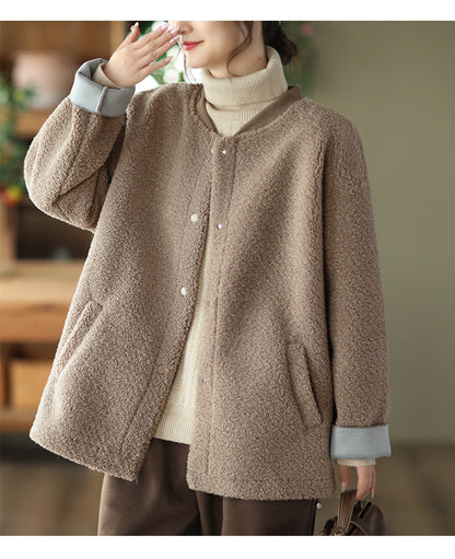 Retro Fashion Soft Lamb Wool Coat