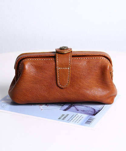 Vintage Solid Durable Leather Clutch