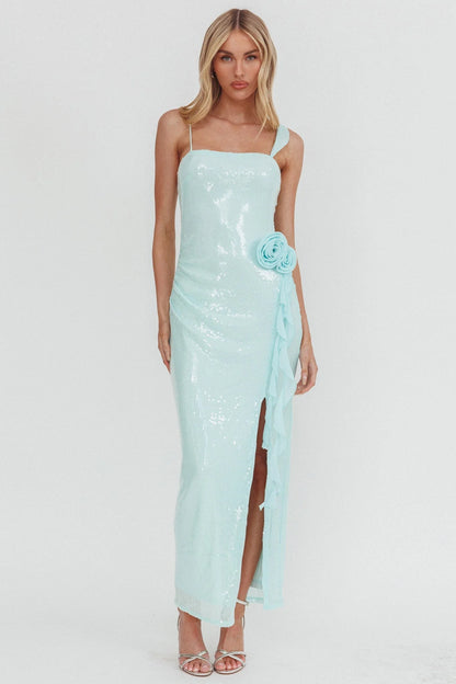 She Glows Cami Strap Sequin Maxi Dress Mint