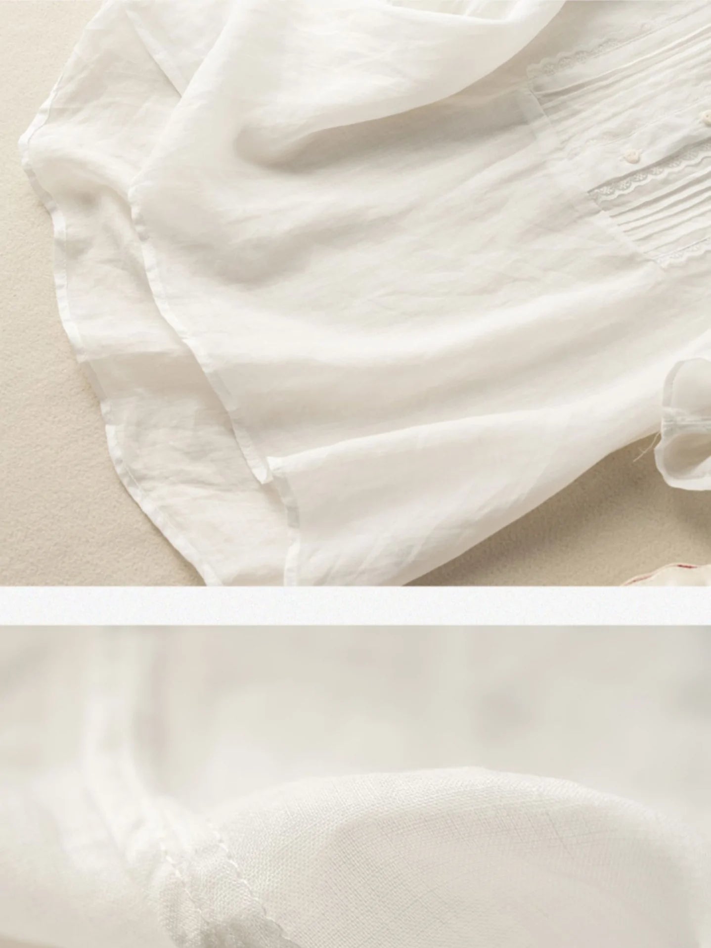 Solid Color Short Sleeve Casual Linen Pleated Top