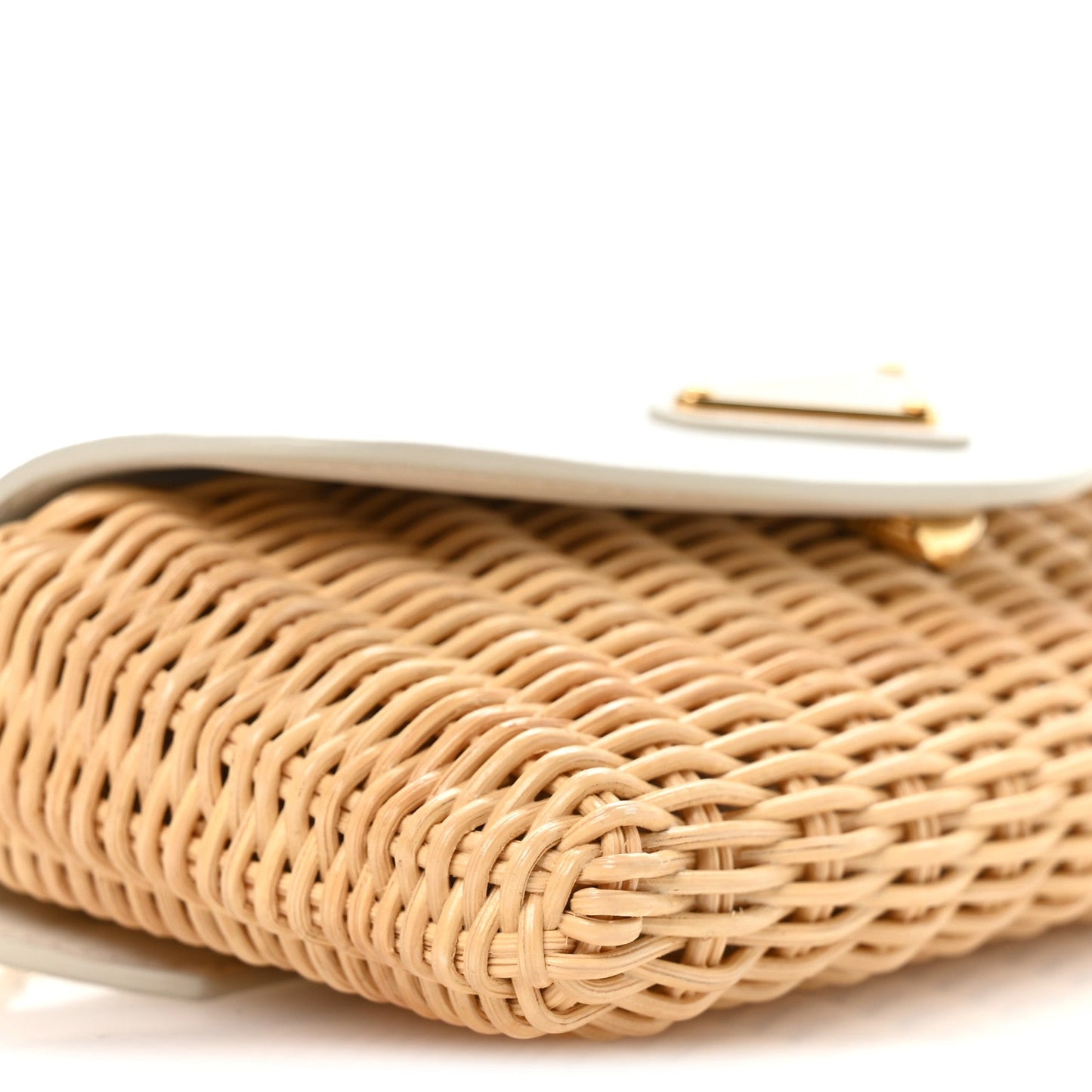 Midollino City Calfskin Mini Bag Naturale White