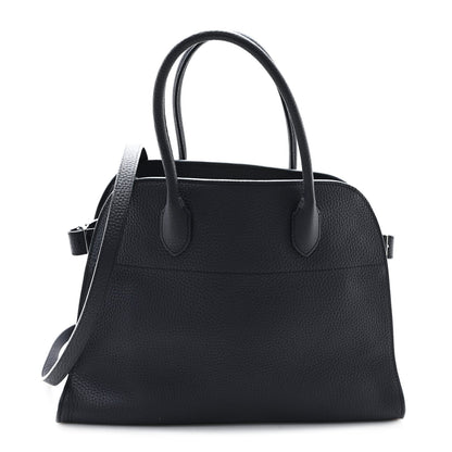 Matte Grained Calfskin Soft Margaux 12 Marine