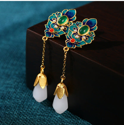 Vintage Craft Magnolia Flower Earrings