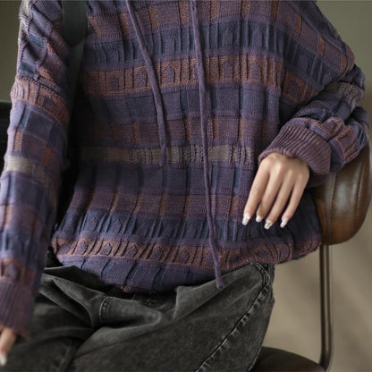 Retro Literary Hooded Knitted Sweater