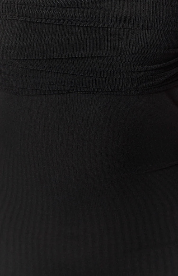 Sierra Black Mesh Mini Dress