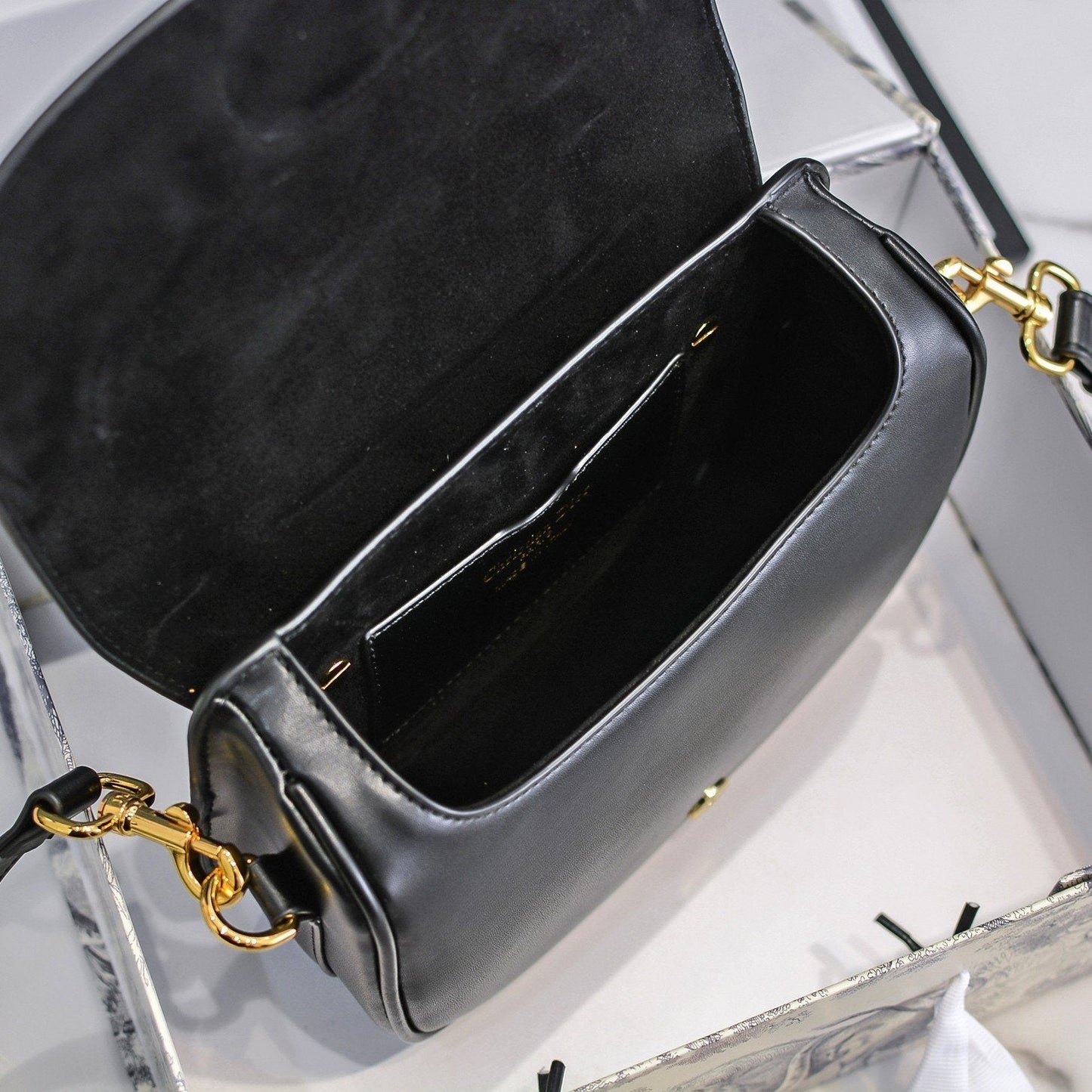 Dior Medium Dior Bobby Bag Black Box Calfskin Women
