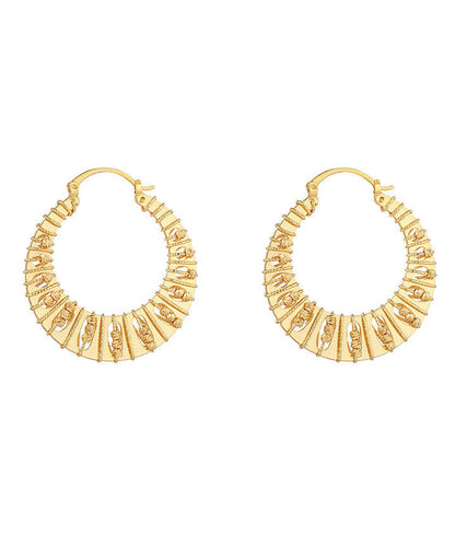 Boho Golden Hollow Out High Quality Metal Hoop Earrings