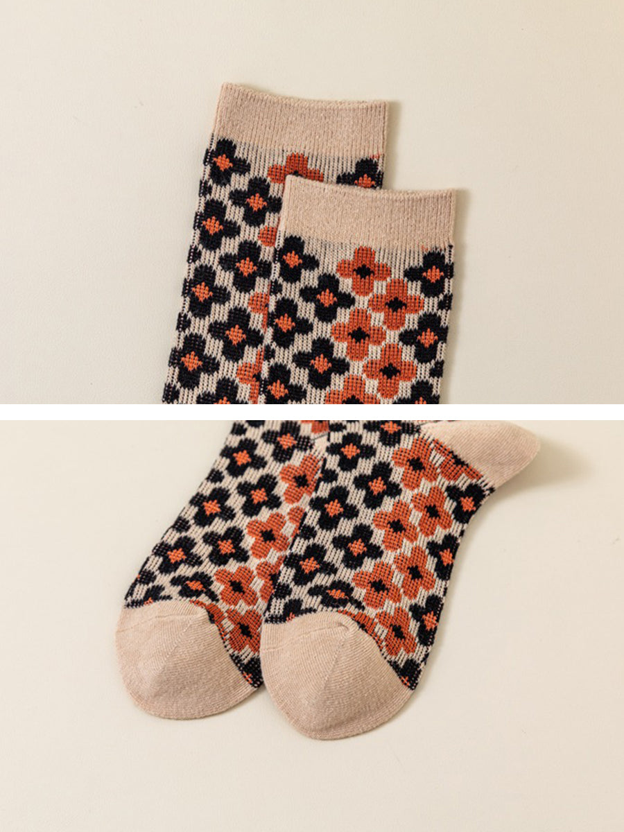 5 Pairs Cotton Cartoon Women Japan Style Crew Socks