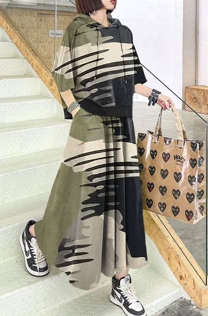 2024 New Color Geometry Spring Explosion Street Guard Two Piece Skirt