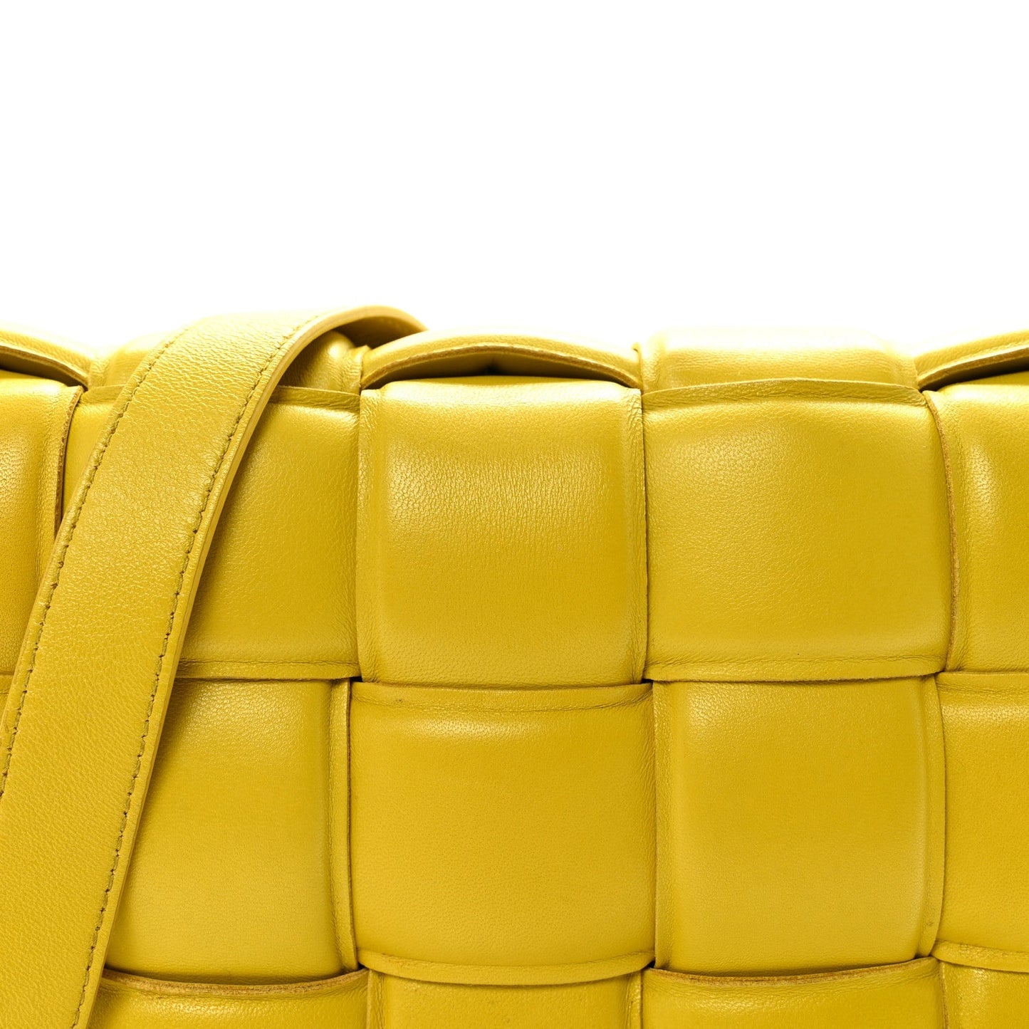 Nappa Maxi Intreccio Padded Cassette Crossbody Bag Buttercup