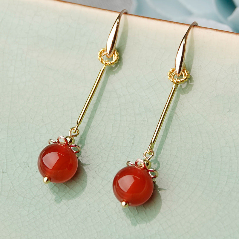 Onyx Antique Simple Earrings