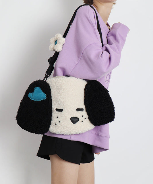 Cute Litter Gog Fuzzy Fur Fluffy Message Bag