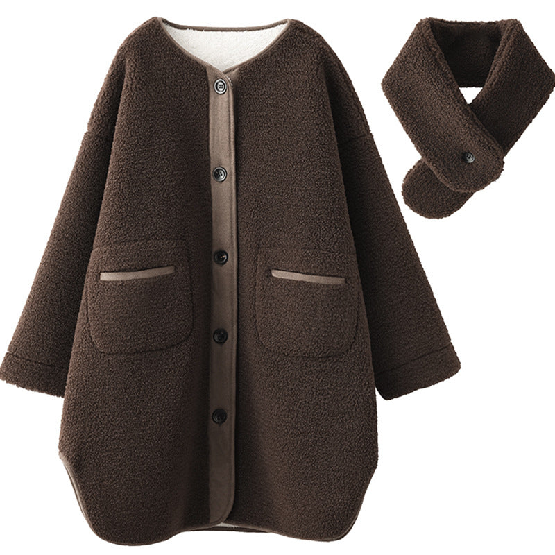 Fashion Mid-Length Sherpa Thermal Jacket